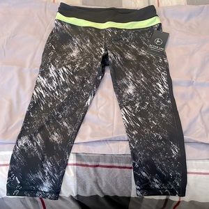 Spandex Work out capris. New! Black and yellow